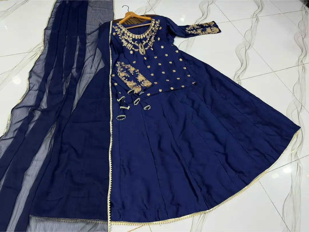 3 Pcs Women's Stitched Shamoz Silk Hand Work Suit