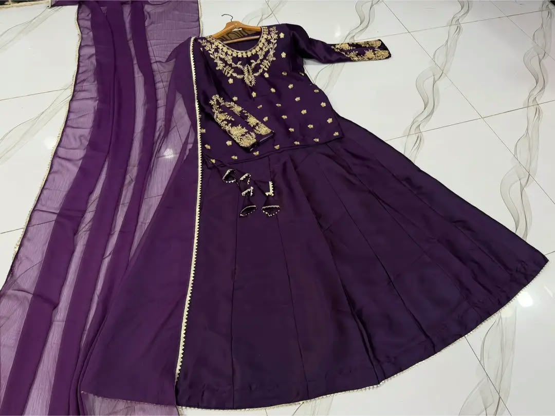 3 Pcs Women's Stitched Shamoz Silk Hand Work Suit