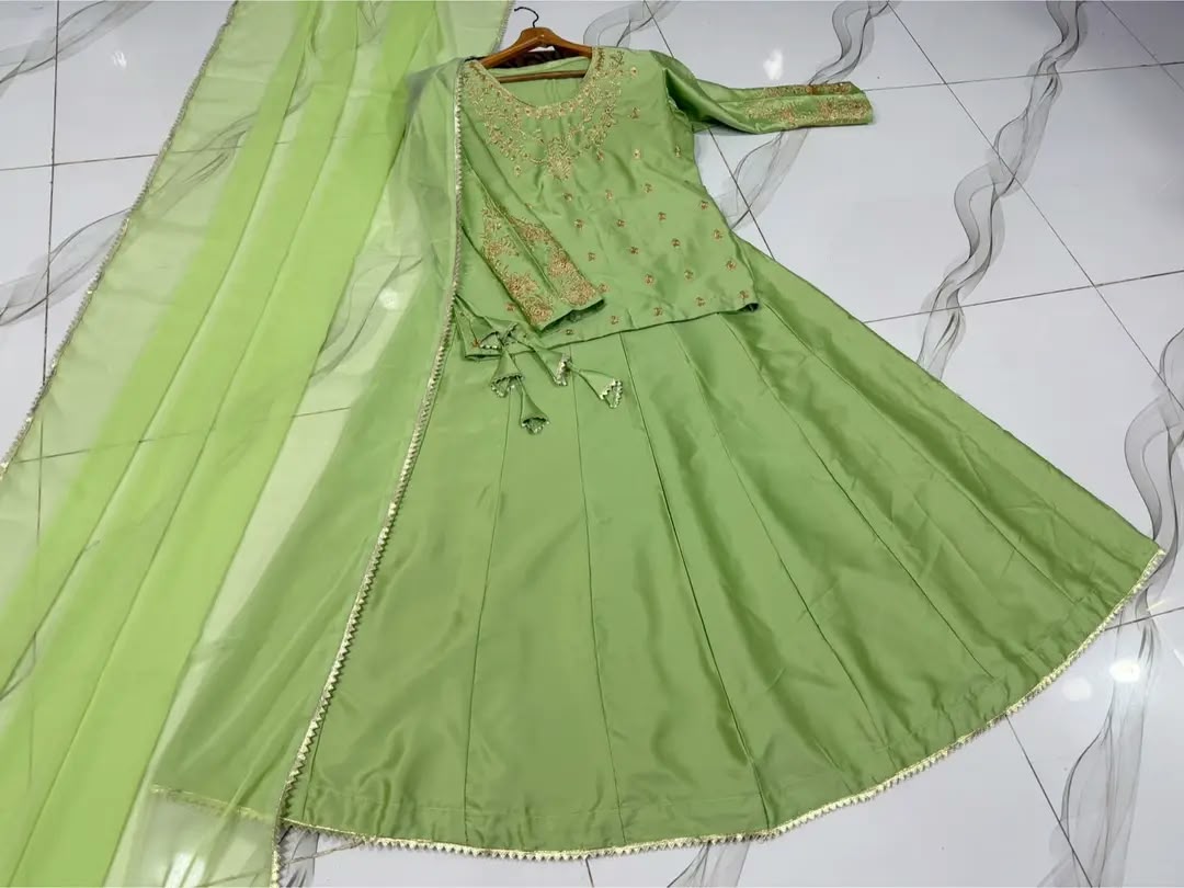 3 Pcs Women's Stitched Shamoz Silk Hand Work Suit