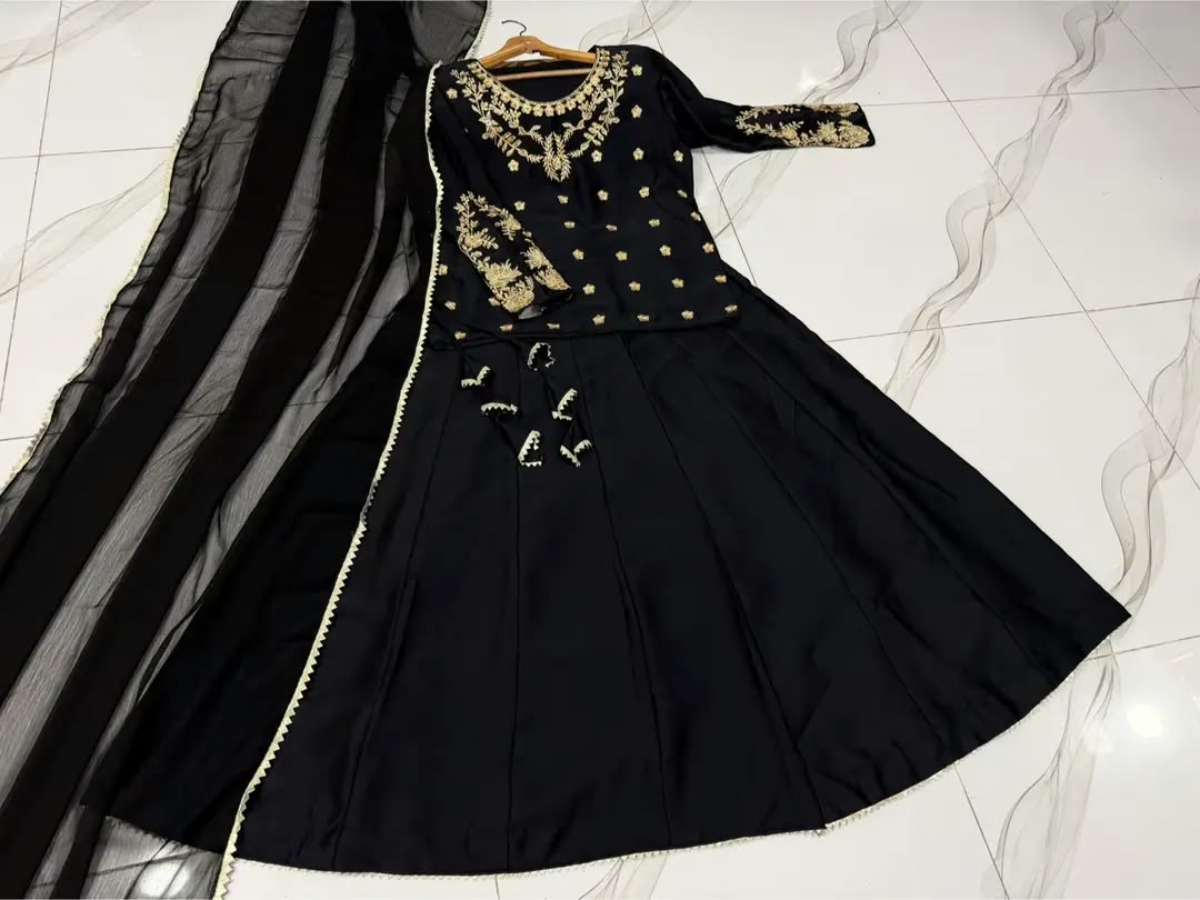 3 Pcs Women's Stitched Shamoz Silk Hand Work Suit